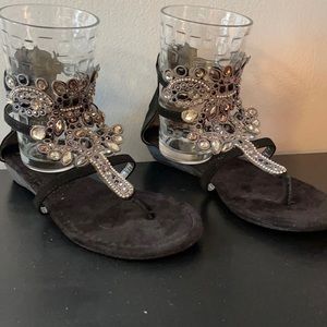 Muk Luks Rhinestone Sandals